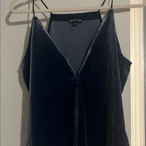 Express Navy Velvet Camisole Top